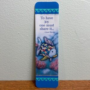 Vintage 1992 Rainbow Fish Bookmark “Joy”